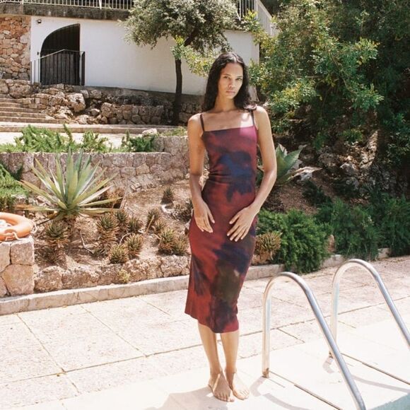 ZARA KNIT TIE DYE DRESS red multicolored - Picture 16 of 16